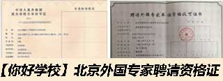 【你好学校】北京外国专家聘请资格证